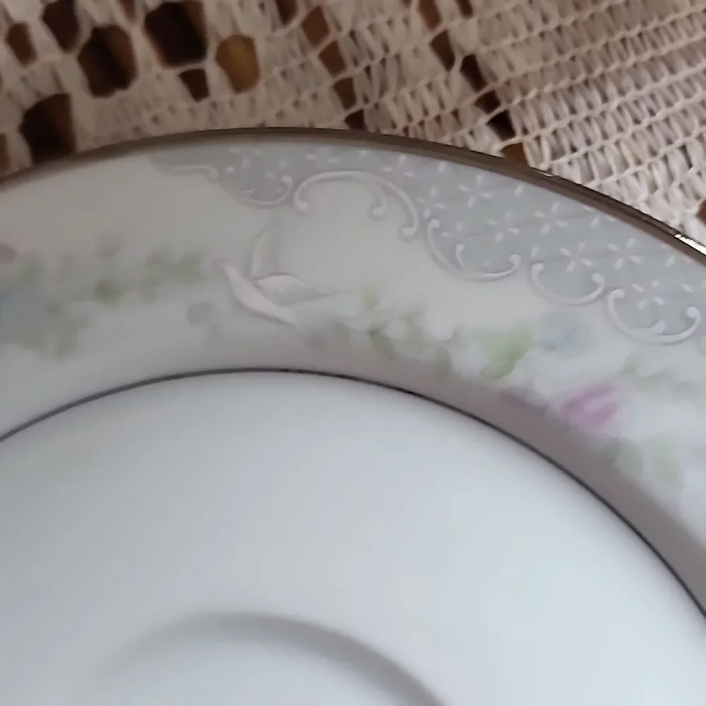 Vintage Lenox Bouquet Collection Teacup & Saucer Doves & Florals